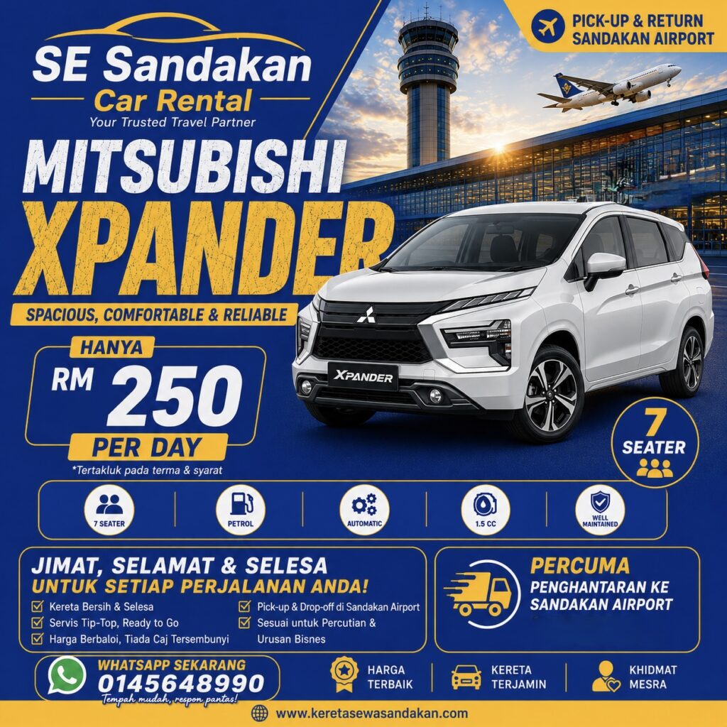 kereta sewa sandakan mitsubishi xpander