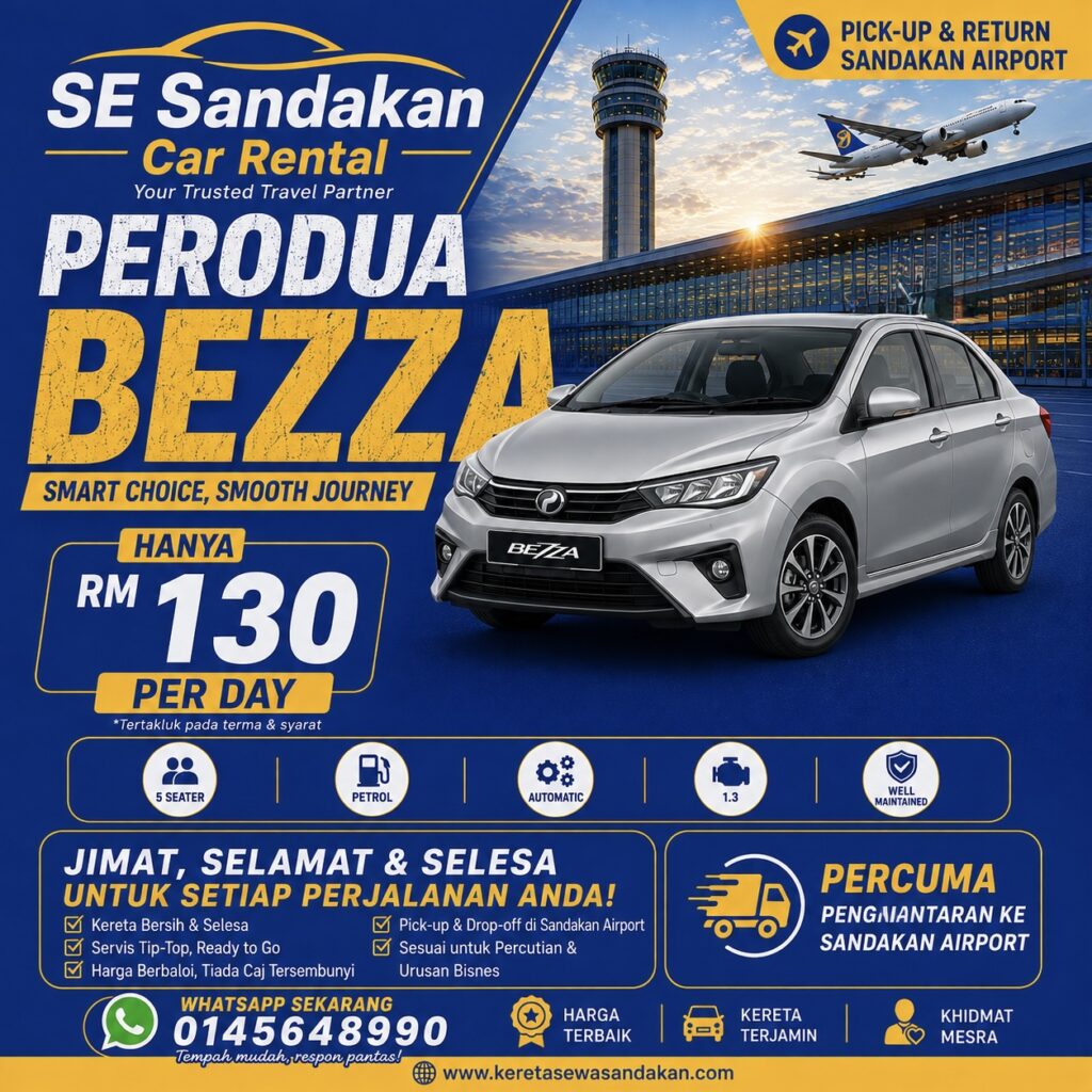 kereta sewa sandakan perodua bezza