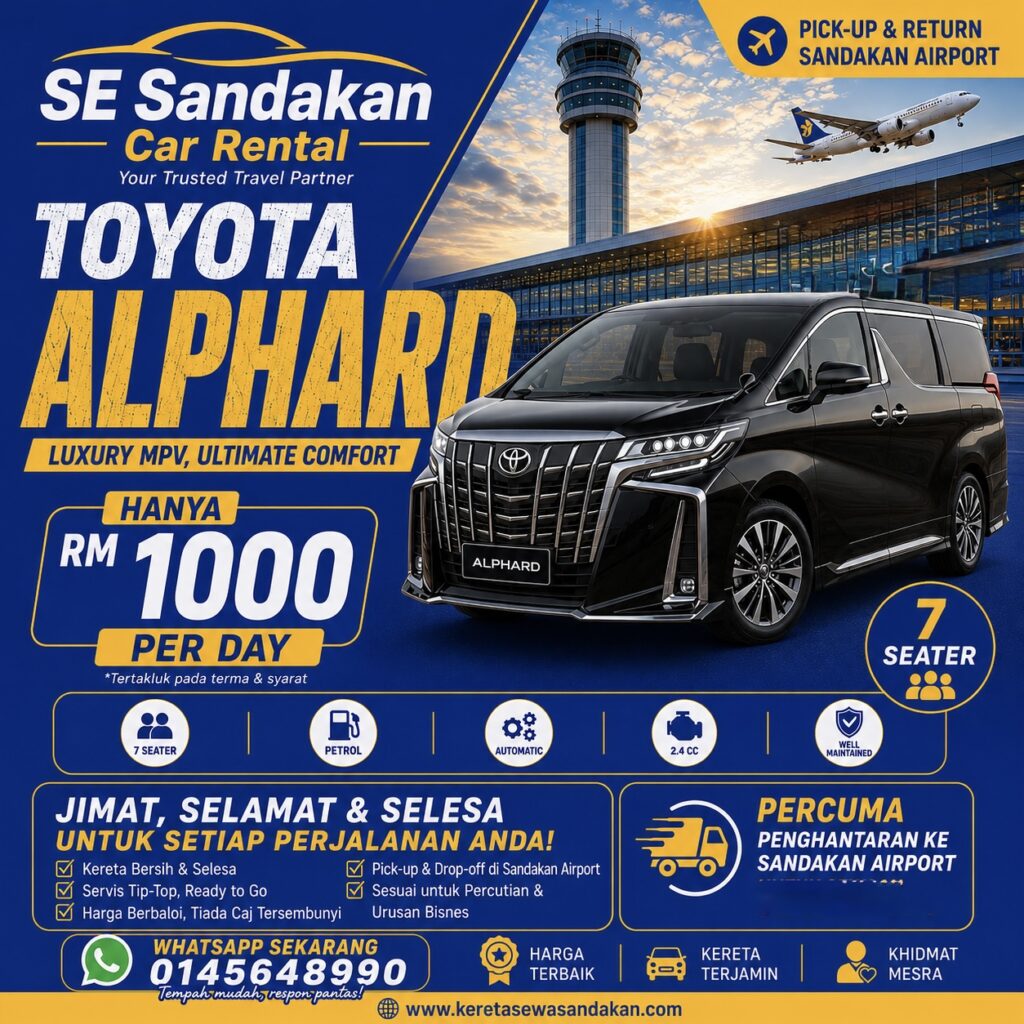kereta sewa sandakan toyota alphard
