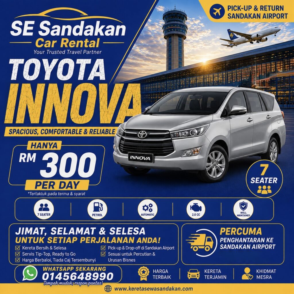 kereta sewa sandakan toyota innova